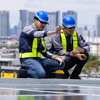 flat roofing installation crew